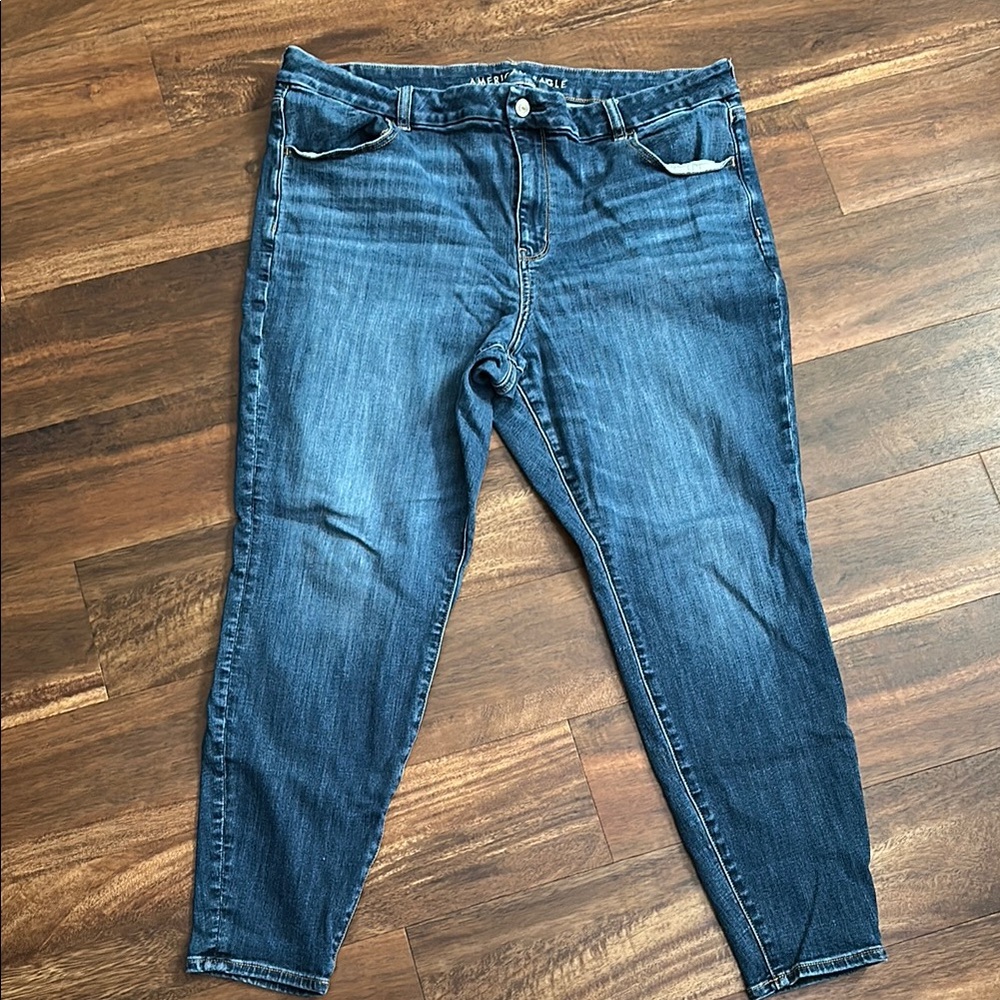 American Eagle Outfitters Blue Cropped Ankle Jeans